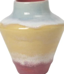 Poppery Vase H12 cm pink/mint/gul