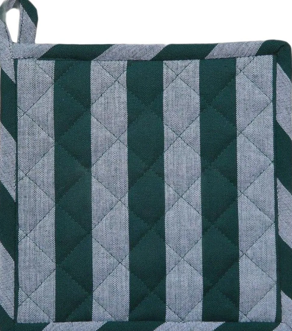 Pot holder 22x22 cm BIRK - Stripe dark green