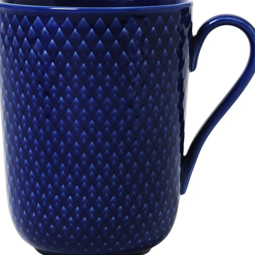 Rhombe Color Krus med hank 33 cl mørk blå porcelæn