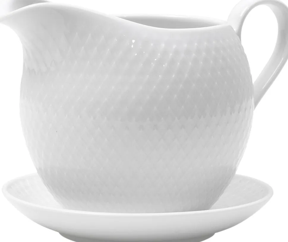 Rhombe Saucekande 67 cl hvid porcelæn