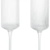 Ripple Champagne Flutes - Set of 2 - Clear