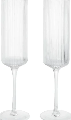 Ripple Champagne Flutes - Set of 2 - Clear