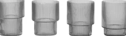 Ripple Glasses - Set of 4 - Smoked Grey