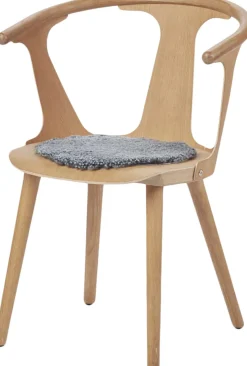 Seat Cover, Short-Wool Curly New Zealand Sheepskin, Round Ø34 cm Graph