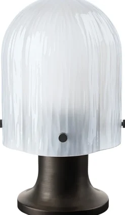 Seine Portable Lamp Base: Antique Brass, Shade: White