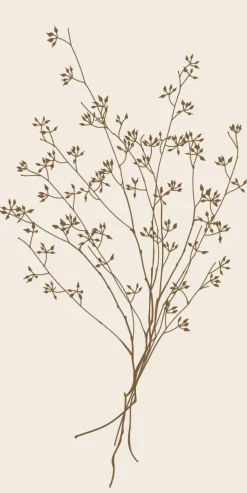 Serviet brun blomstersilhuet 16 stk pr pakke