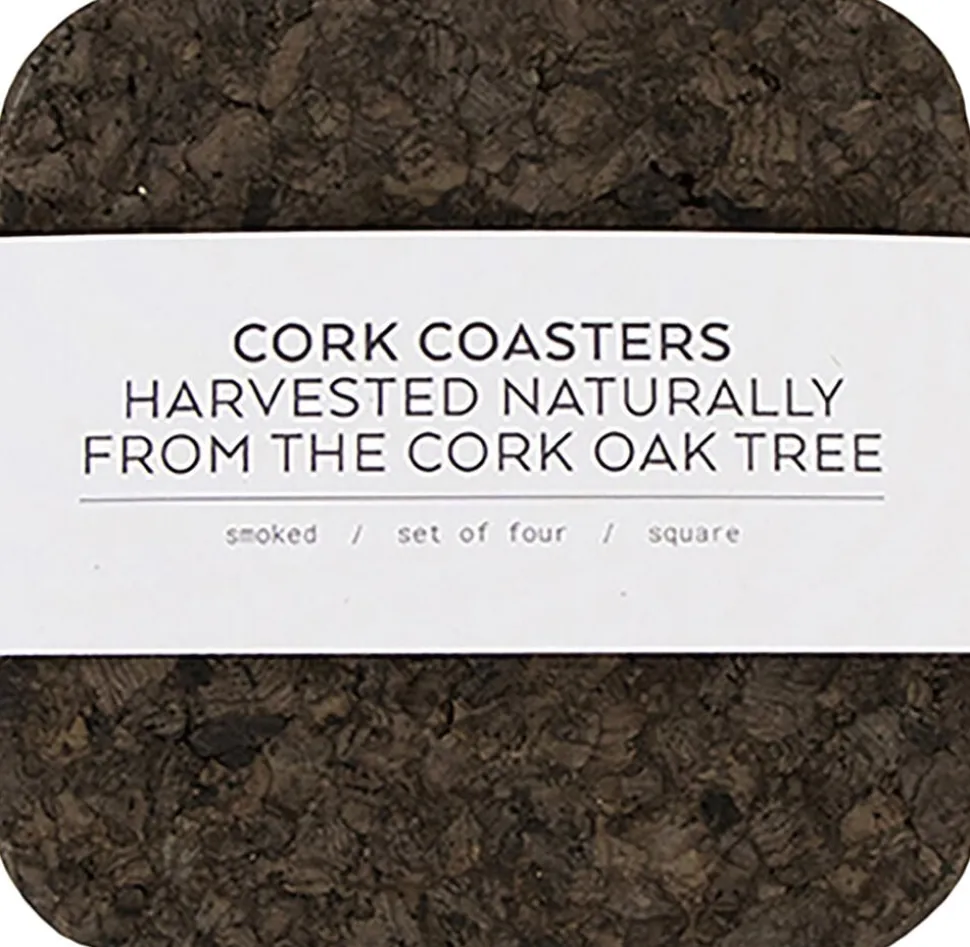 Smoked Cork Firkantet Glasbrik Sæt