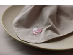 Stofservietter Christmas Hearts Embroidery 4 stk. Rose