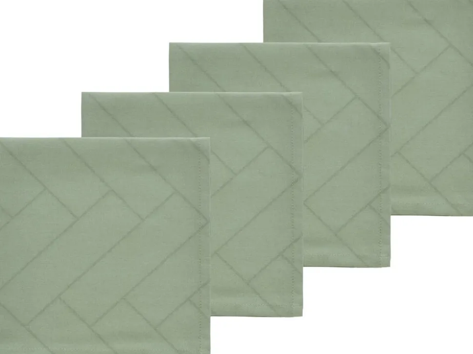 Stofservietter Tiles Hedge green 4 stk.