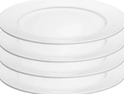 Tallerken flad Plissé 28 cm 4 stk. Hvid
