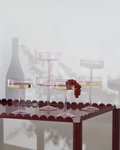 Tint Coupe Glass-Set of 2-Pink