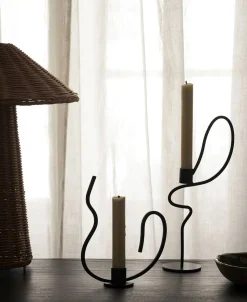 Valse Candle Holder - High - Black