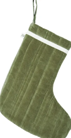 Vari Quilted Christmas Stocking - Velvet - Khaki